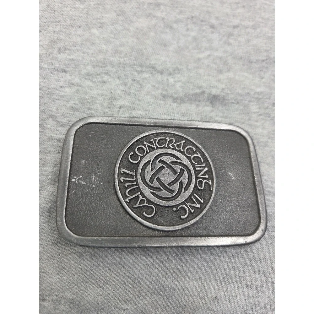 Vintage Cahill Contracting Construction Solid Heavy Brass Belt Buckle Mens